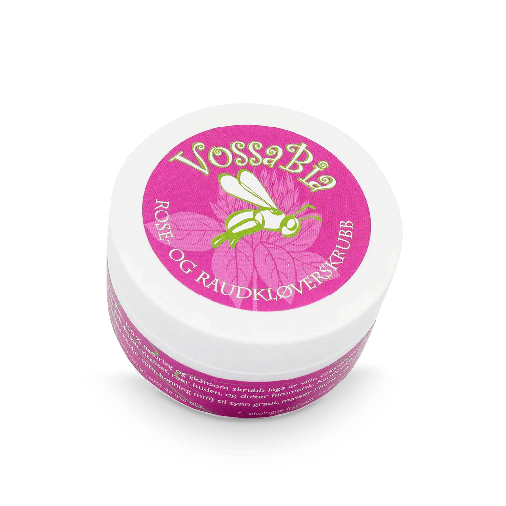 Rose and red clover facial scrub - Vossabia