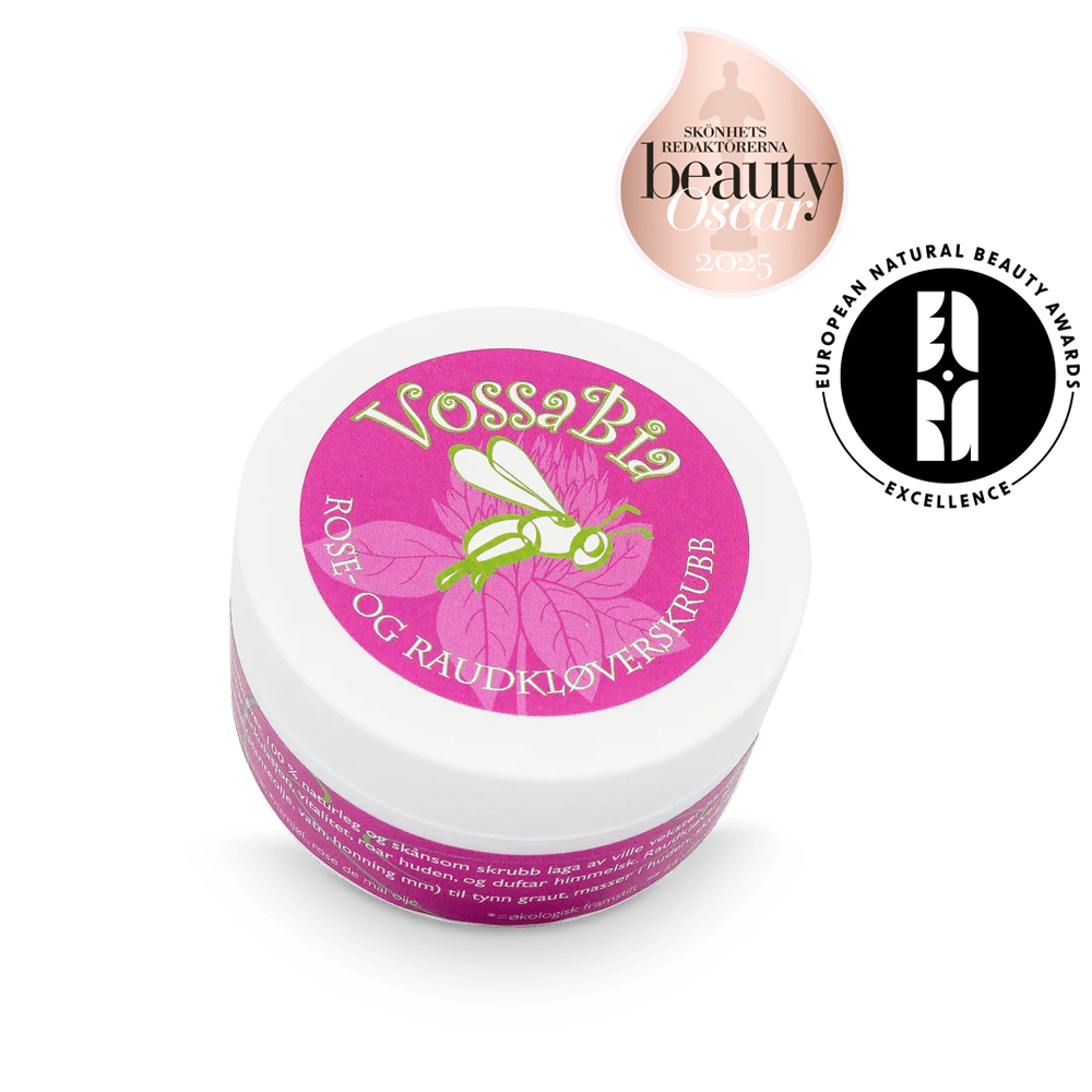 Rose and red clover facial scrub - Vossabia